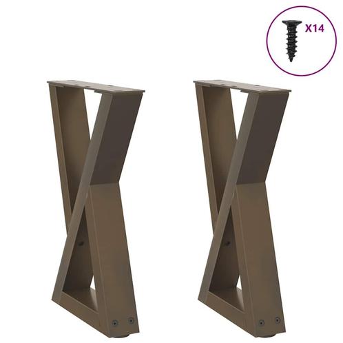 vidaXL Salontafelpoten 2 st 38x(42-43,3) cm staal naturel, Huis en Inrichting, Tafelonderdelen, Nieuw, Verzenden