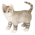Dierenbeeld kat/poes tabby grijs staand 20 cm - Beeldjes