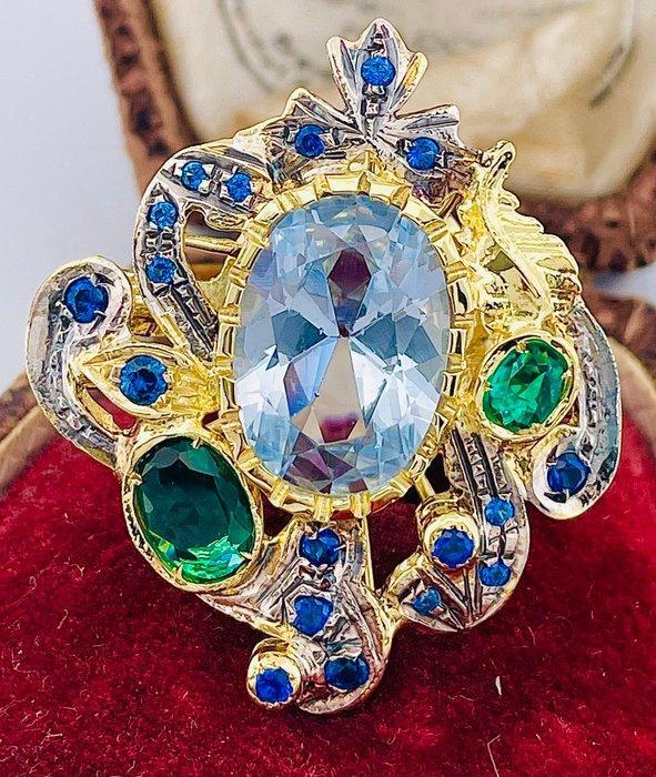 Zonder Minimumprijs - Ring - 9 kt. Geel goud, Zilver, Sieraden, Tassen en Uiterlijk, Ringen