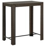 vidaXL Tuinbartafel 100x60,5x110,5 cm poly rattan bruin, Verzenden, Nieuw