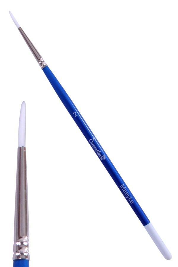 Blauwe Schmink Penseel Rond Nr.2, Hobby en Vrije tijd, Feestartikelen, Nieuw, Verzenden