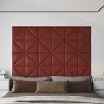 vidaXL Wandpanelen 12 st 0,54 m² 30x30 cm kunstleer wijnrood, Verzenden, Nieuw