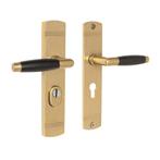 Retro buitendeurbeslag klink/klink PC55 in getrommeld mes..., Ophalen of Verzenden, Nieuw, Koper of Messing, Klink of Kruk