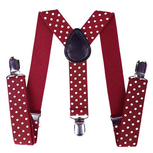 Fako Fashion® - Kinder Bretels - Stippen - 65cm - Bordeaux, Kinderen en Baby's, Kinderkleding | Overige, Verzenden