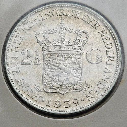 Nederland. Wilhelmina. 2 1/2 Gulden 1939 (Zonder, Postzegels en Munten, Munten | Nederland
