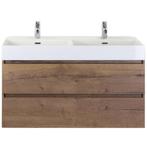 Maxx XL Badmeubelset 120 cm - Tabacco - Wastafel Kube Dubbel, Ophalen of Verzenden, Nieuw