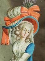 Franse school (XVIII) - Dama con cappello