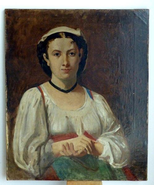 Camille Corot XIXe, Navolger van - Portrait dItalienne, Antiek en Kunst, Kunst | Schilderijen | Klassiek