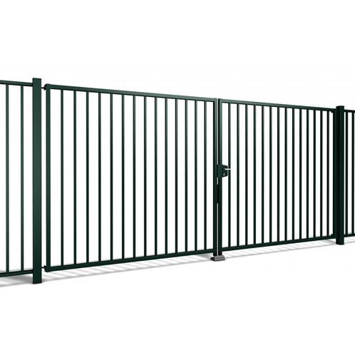 Hekwerk Pro Dubbele poort Tyro h180 x b400cm gecoat green..., Tuin en Terras, Schuttingen, Nieuw, Ophalen of Verzenden