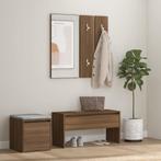 vidaXL Garderobe set bewerkt hout bruin eikenkleur, Verzenden, Nieuw