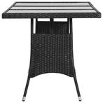 Tuintafel 170x80x74 cm poly rattan zwart, Verzenden, Nieuw