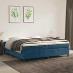 vidaXL Boxspring bed 200x200 cm fluweel donkerblauw, Overige maten, 200 cm, Stof, Verzenden
