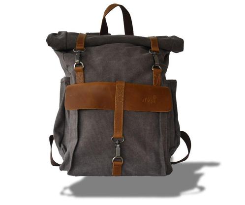 Rugak Wales Vintage Stonewash Blue Canvas en 100% echt leder, Sieraden, Tassen en Uiterlijk, Tassen | Rugtassen, Nieuw, Verzenden