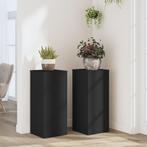 vidaXL Plantenstandaards 2 st 30x30x70 cm bewerkt hout zwart, Verzenden, Nieuw