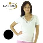 Kanten hemd Lasido dames korte mouwen | ZWART | GROOTHANDEL, Kleding | Dames, Tops, Nieuw, Ophalen of Verzenden, Overige kleuren