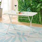 Klaptafel Sande tuintafel metaal vierkant 71x110x70 cm wit [, Verzenden, Nieuw