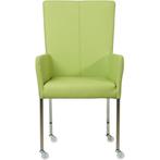 Leren eetkamerstoel Deal met armleuning - Toledo Lime, Huis en Inrichting, Stoelen, Leren eetkamerstoel Deal met armleuning - Toledo Lime (felgroen) - Poten staal vierkant RVS past perfect in uw interieur als u woonstijl: Modern is.