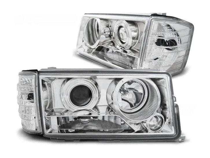 Chrome koplampen geschikt voor Mercedes W201 190, Auto-onderdelen, Verlichting, Nieuw, Mercedes-Benz, Verzenden