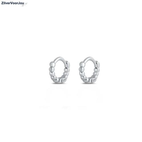 Zilveren huggie hoops dots mini, Sieraden, Tassen en Uiterlijk, Oorbellen, Nieuw, Verzenden