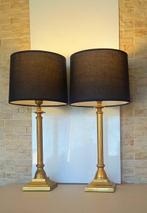 Lamp (2) - Kolom - Empirestijl - Messing, Goud metaal, Antiek en Kunst