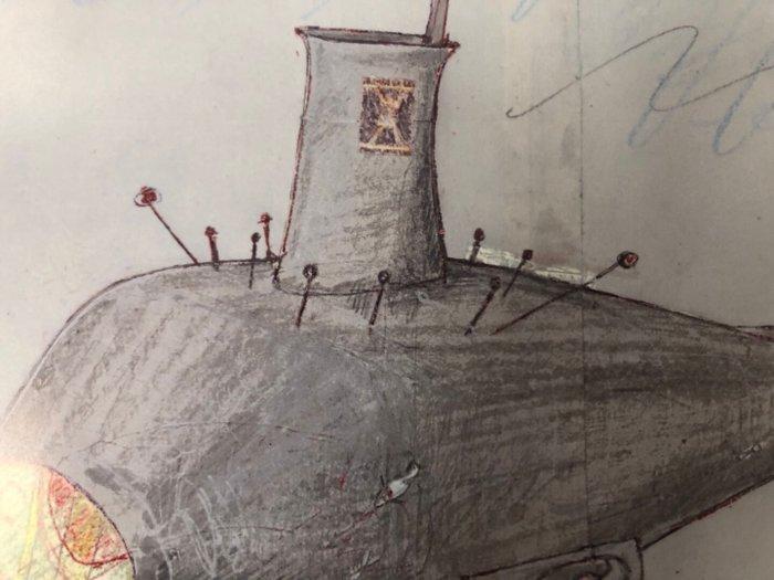 Panamarenko - Duikboot Tahama - Jaren 1990, Antiek en Kunst, Kunst | Tekeningen en Foto's