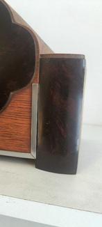 Kastklok - Art Deco -eiken-bakeliet-chrome -messing