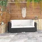 vidaXL Hoekbanken 2 st met kussens poly rattan zwart, Tuin en Terras, Verzenden, Nieuw, Rotan