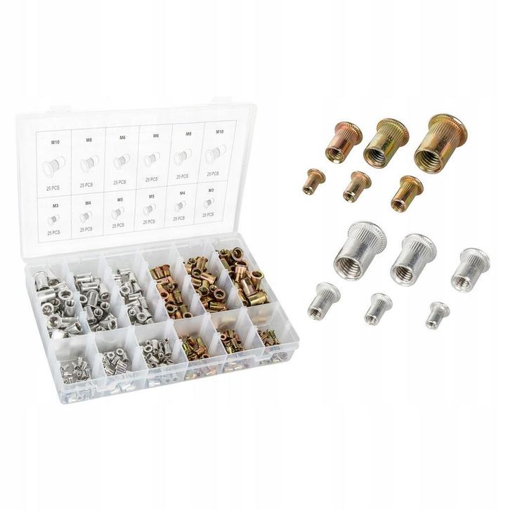 blindklinkmoer set 300 stuks , Staal , Aluminium, Doe-het-zelf en Verbouw, IJzerwaren en Bevestigingsmiddelen, Minder dan 50 mm