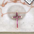 Hanger - 18 karaat Roségoud - 1.30ct. tw. Robijn - Diamant, Sieraden, Tassen en Uiterlijk, Antieke sieraden