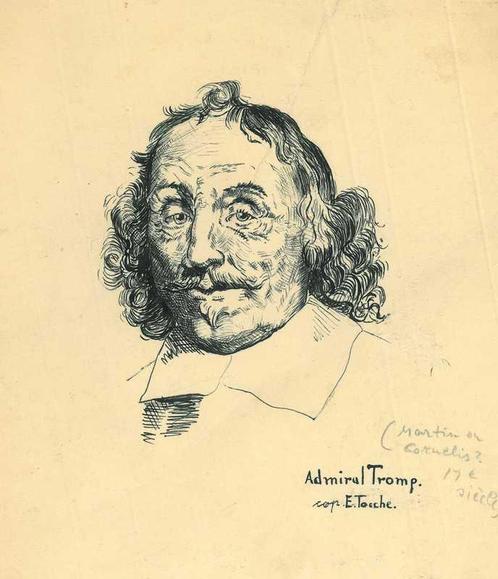 Portrait of Maarten Harpertszoon Tromp, Antiek en Kunst, Kunst | Etsen en Gravures