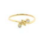 Gouden ring met diamant; 0,06 ct. | Toi et moi, Gebruikt, Overige kleuren, Ophalen of Verzenden, 17 tot 18