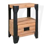 vidaXL Nachtkastje 40x30x54 cm massief acaciahout staal, Minder dan 45 cm, Verzenden, Nieuw, Minder dan 55 cm