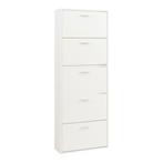 Schoenenkast Sykkylven 5 kleppen wit 169x60x24 cm [en.casa], Verzenden, Nieuw