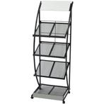 vidaXL Tijdschriftenrek zwart en wit 47x40x134 cm A4, Huis en Inrichting, Woonaccessoires | Krantenbakken en Lectuurbakken, Verzenden