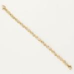 Armband - 14 karaat Geel goud, Witgoud - 0.10ct. tw. Diamant, Sieraden, Tassen en Uiterlijk, Armbanden, Nieuw