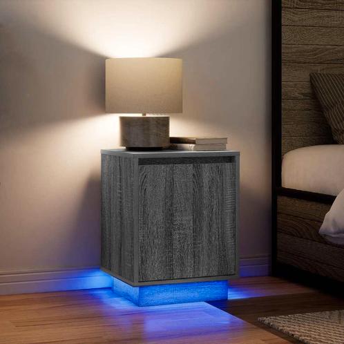 vidaXL Nachtkastjes met led-verlichting 2 st 38x34x50 cm, Huis en Inrichting, Slaapkamer | Nachtkastjes, Nieuw, Hout, Verzenden