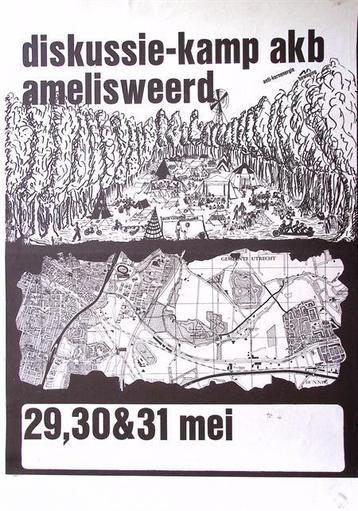 vintage poster over diskussie-kamp akb amelisweerd (Posters) beschikbaar voor biedingen