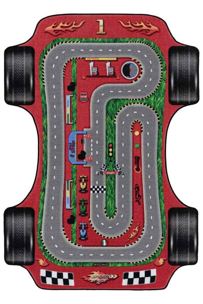 Kindervloerkleed | Play | Raceauto | Rood | 140x200 cm, Huis en Inrichting, Stoffering | Tapijten en Kleden, Verzenden