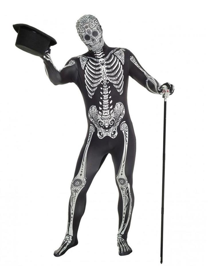 Morphsuit Day Of The Dead Skelet, Kleding | Dames, Carnavalskleding en Feestkleding, Nieuw, Ophalen of Verzenden