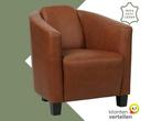 Leren fauteuil Press - Massif Armagnac (donkercognac) -, Nieuw, Ophalen of Verzenden, Eigentijds, Klassiek, Retro, Romantisch, Vintage
