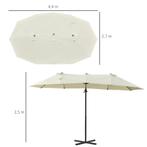 TRUUSK Dubbele Parasol Hangparasol Dubbele Scherm Met Kruk V, Verzenden, Nieuw