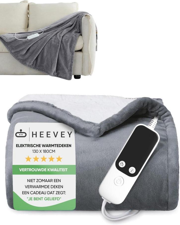 Heevey Elektrische Deken 2 Persoons (XXL) - Warmtedeken met, Huis en Inrichting, Slaapkamer | Beddengoed, Zo goed als nieuw, Ophalen of Verzenden