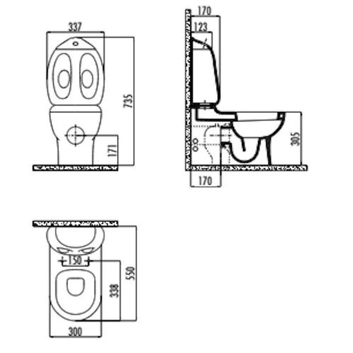 Toiletreservoir BWS Ducky 43 x 33.7 Cm Wit, Doe-het-zelf en Verbouw, Sanitair, Ophalen of Verzenden