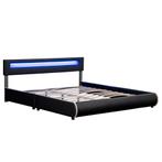 Gestoffeerd Bed Sevilla - 180 x 200 cm - Zwart, Huis en Inrichting, Slaapkamer | Bedden, Verzenden, Nieuw