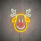 Neon rendier gezicht | Luca Lightning | 23 x 25.5 cm, Verzenden, Nieuw