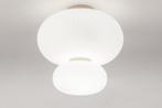 Rietveld Plafondlampen - Wit, Beige, Zand - Glas, Metaal, Verzenden, Nieuw