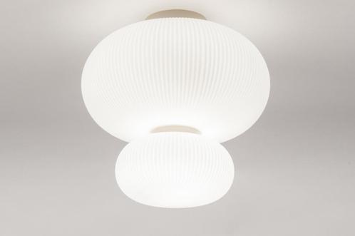 Rietveld Plafondlampen - Wit, Beige, Zand - Glas, Metaal, Huis en Inrichting, Lampen | Plafondlampen, Verzenden