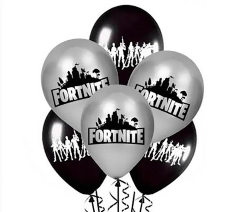 Ballonnen ballon fortnite 10 stuks! 5x zwart + 5x grijs kind, Hobby en Vrije tijd, Feestartikelen, Nieuw, Verzenden