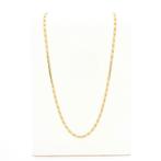 Gouden gesloten Figaro schakel ketting | 57 cm, Sieraden, Tassen en Uiterlijk, Kettingen, Ophalen of Verzenden, Gebruikt, Overige kleuren