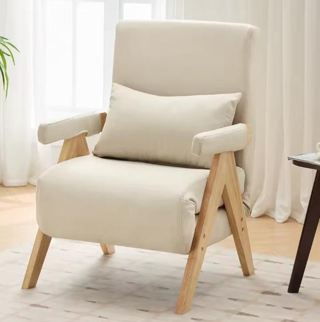3-in-1 slaap fauteuil met bedfunctie en houten draaiblad, Huis en Inrichting, Stoelen, Nieuw, Hout, Stof, Verzenden